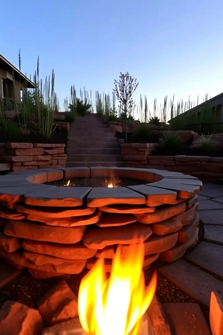 Stacked Stone Fire Pit Layout