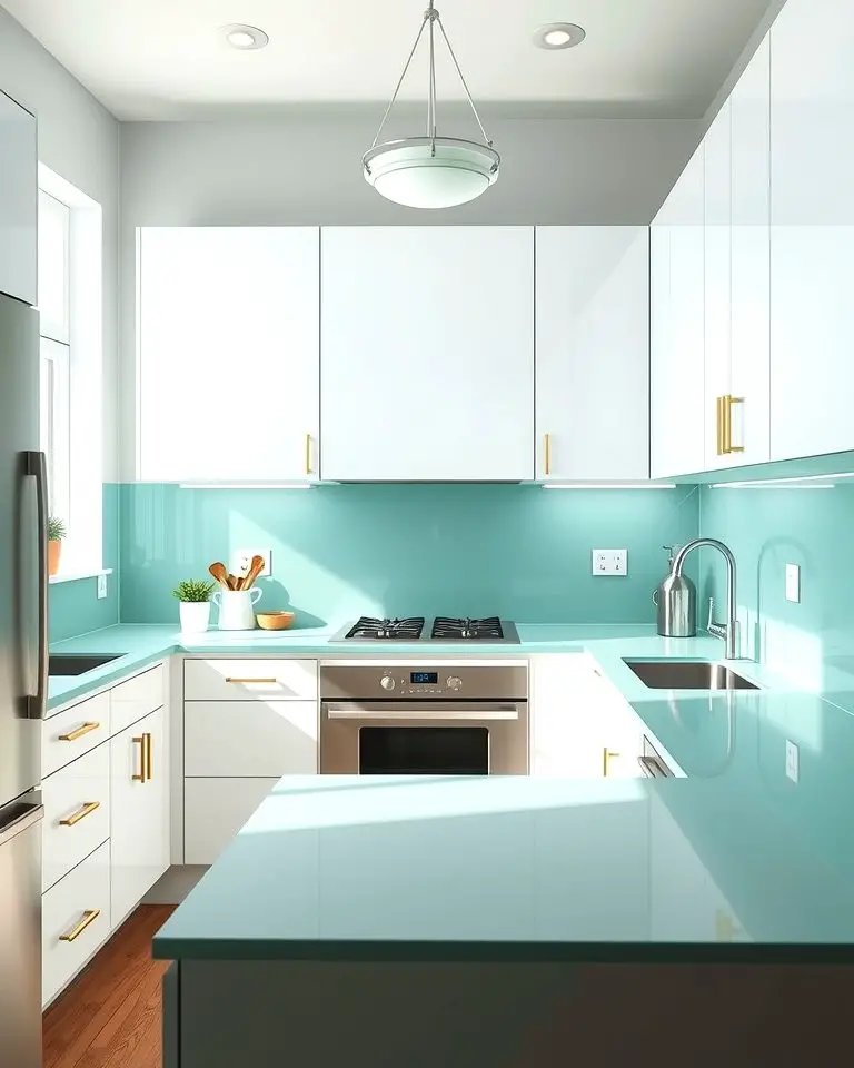 Minimalist Zen with Mint Green Glass