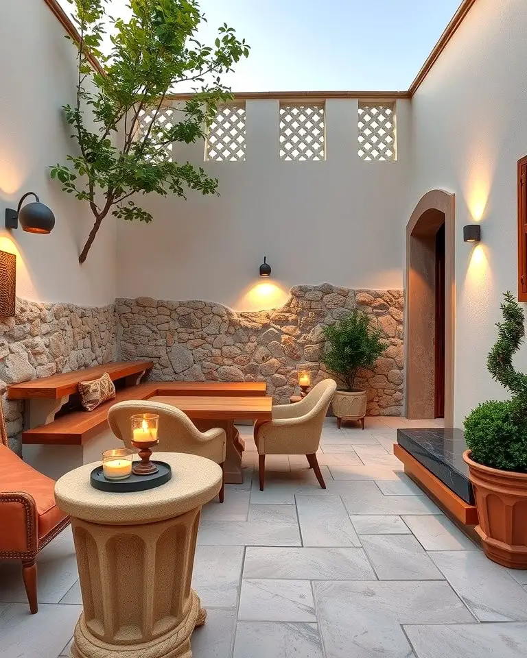 Low Stone Walls and Seating