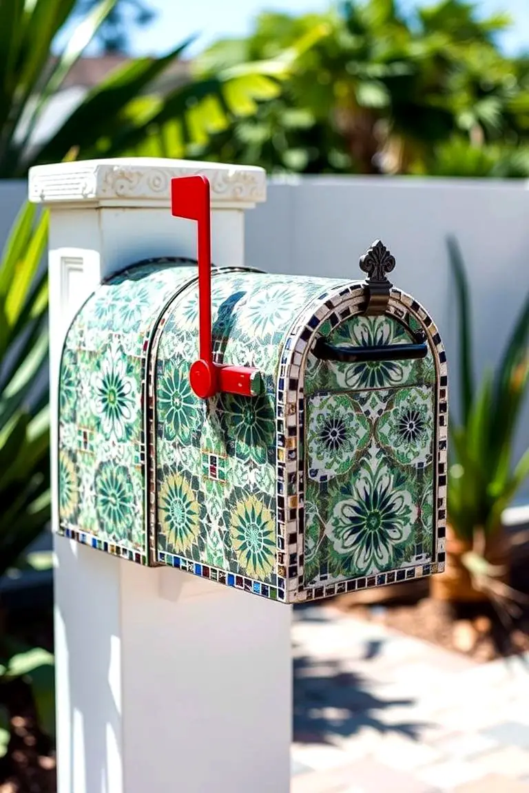 Mosaic Tile Mailbox Accent