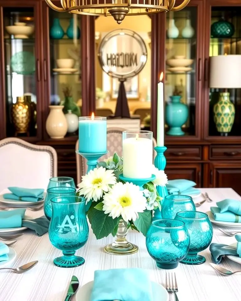 Teal Centerpieces for Seasonal Flair