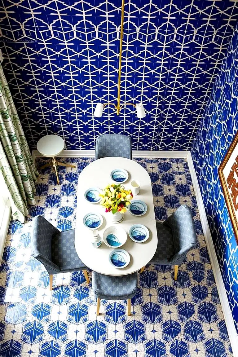 Patterned Blue Details