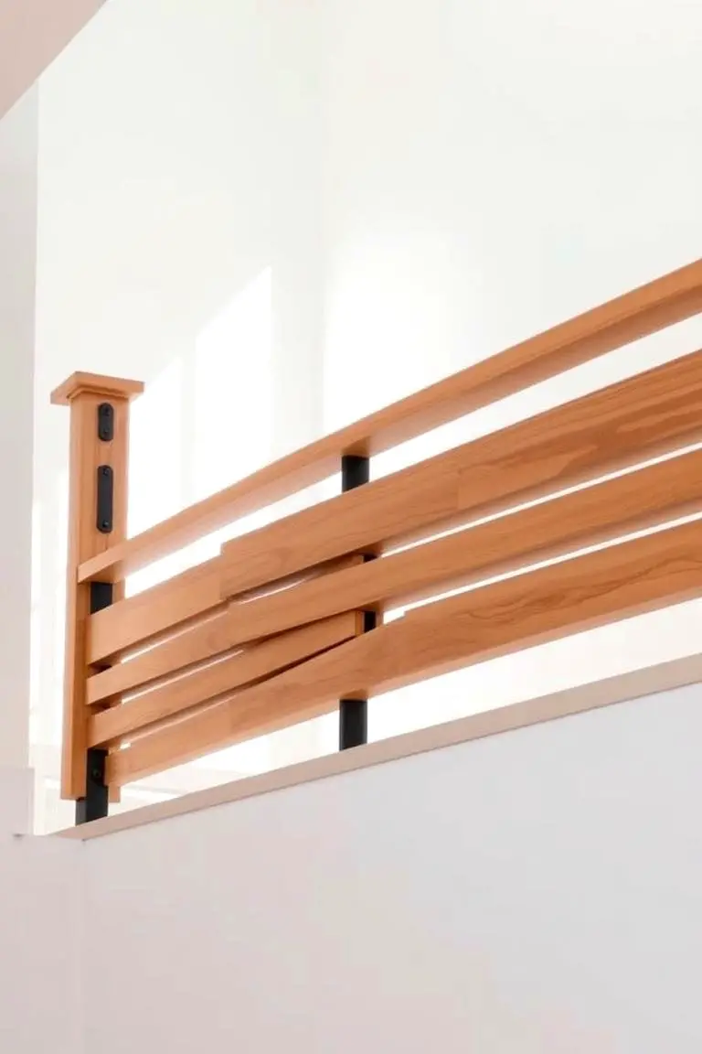 Stacked Wood Slat Railing