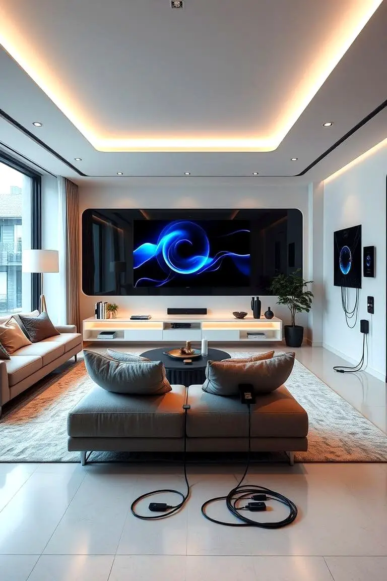 Tech-Friendly Modern Family Room