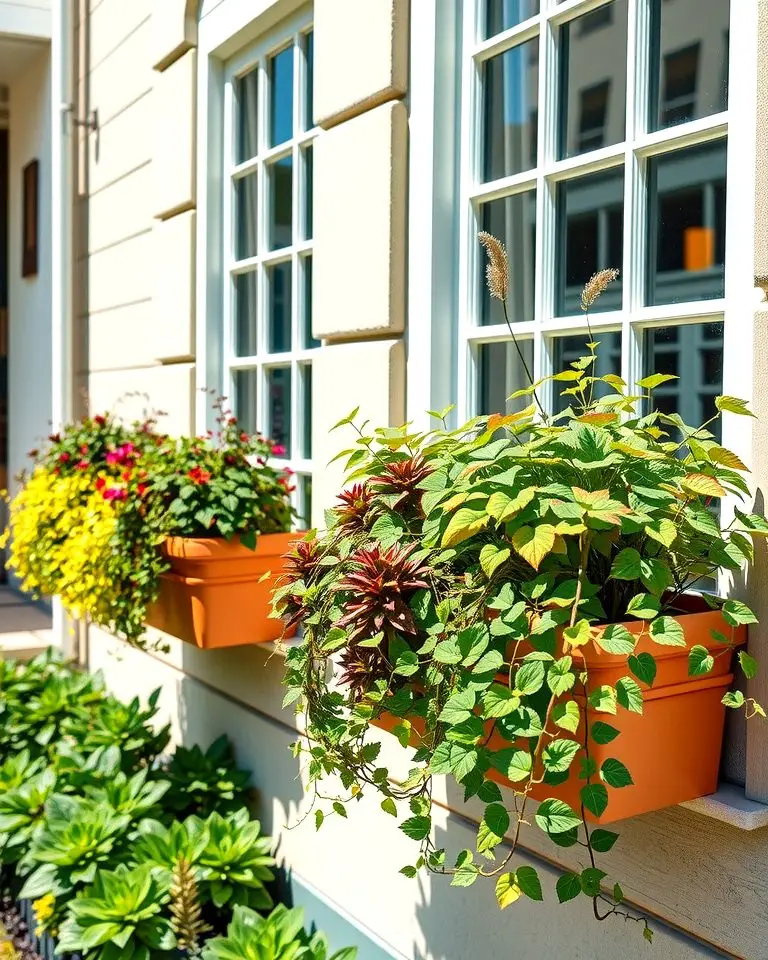 Window Boxes with Edging Plants