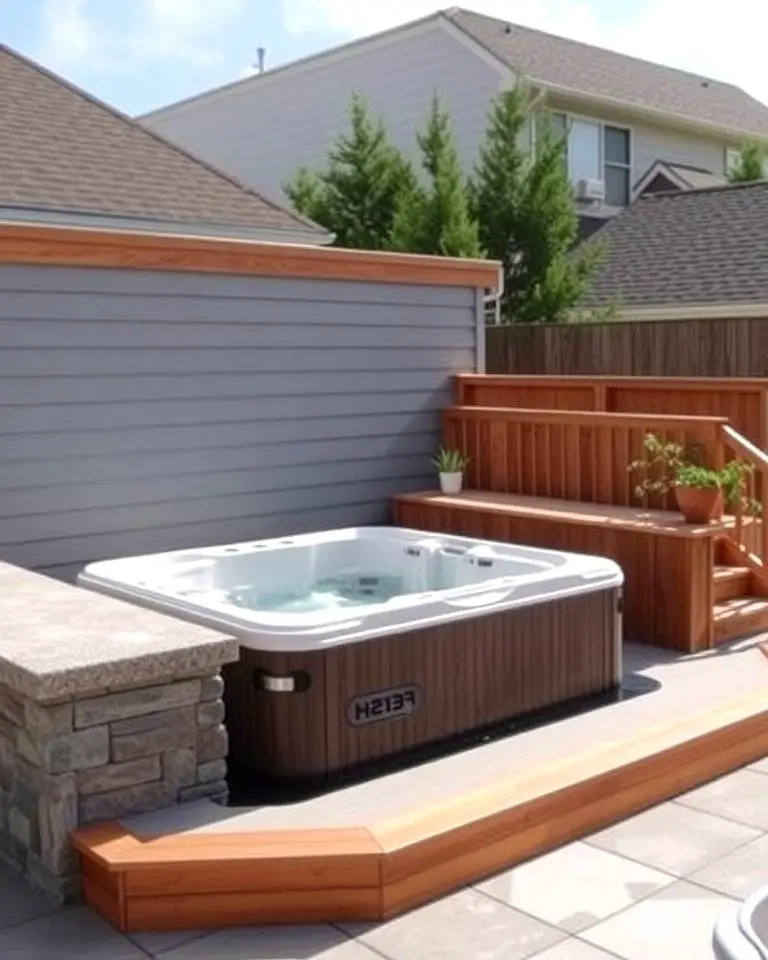 Elevated Platform Sunken Hot Tub