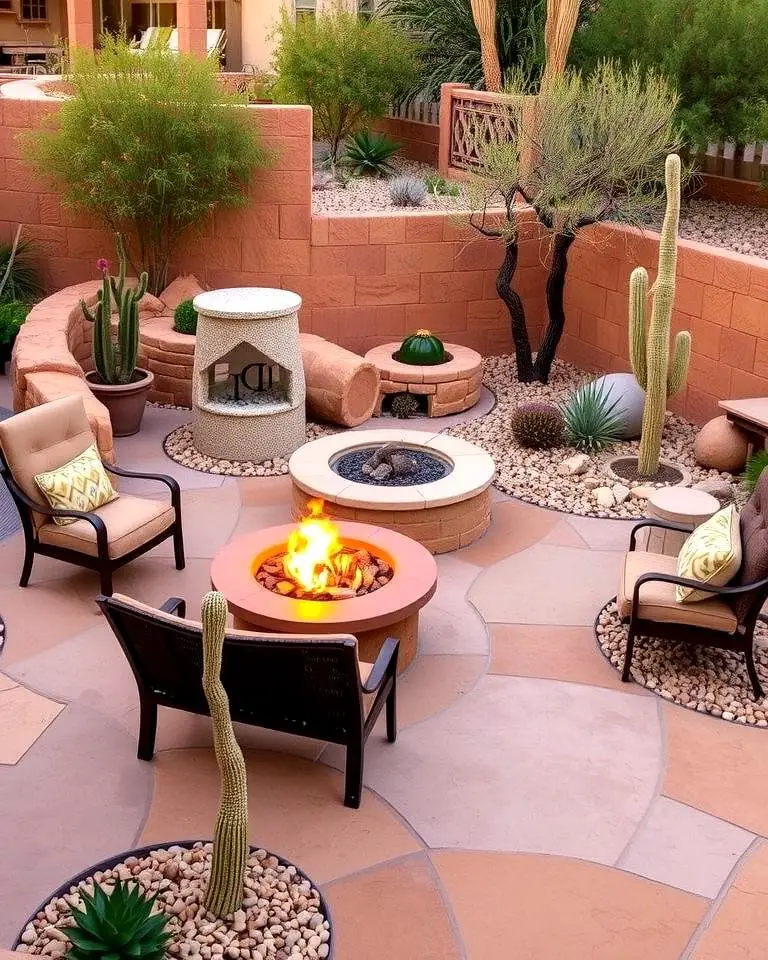 Desert Oasis with Sandstone