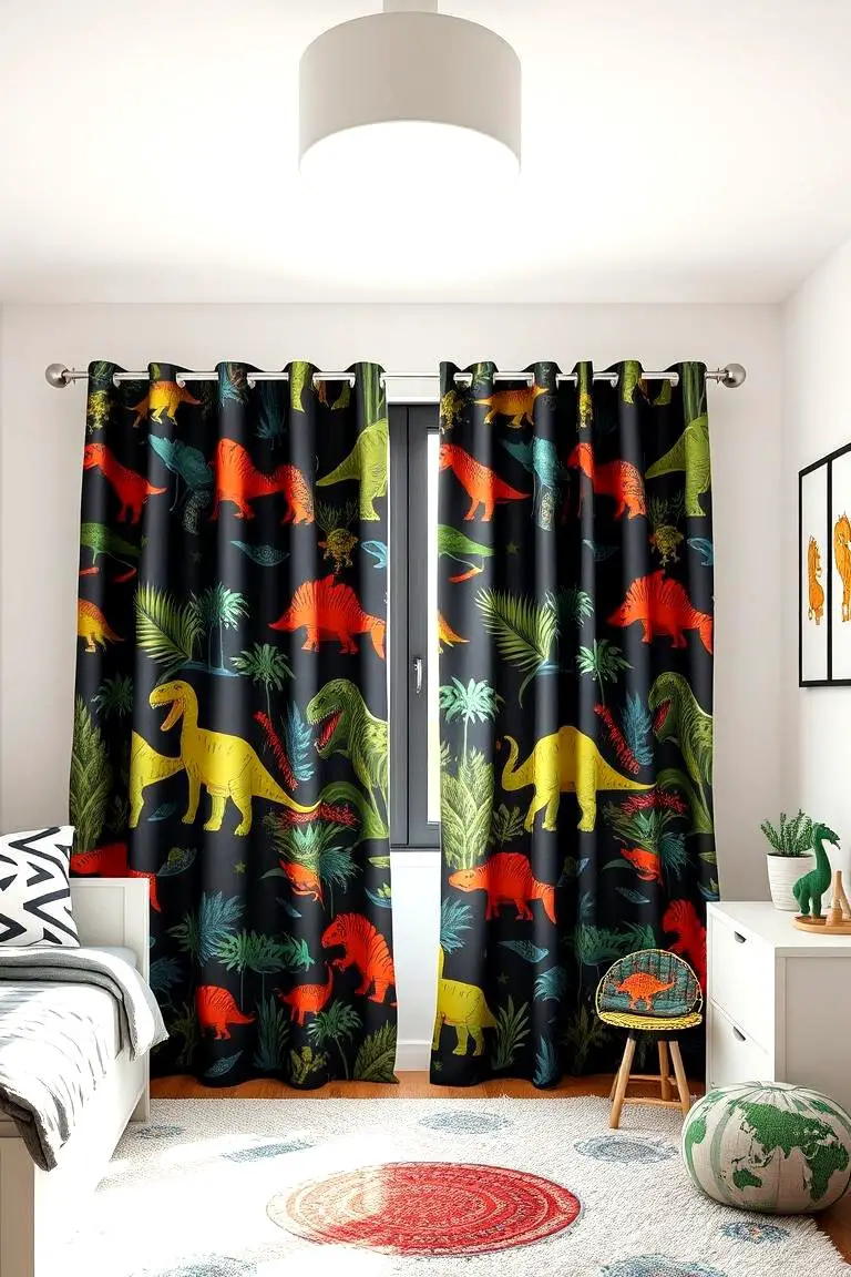 Dinosaur-Themed Curtains