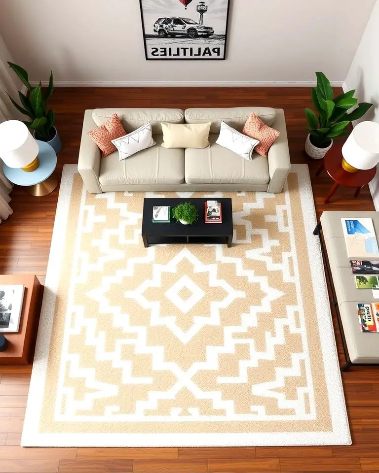 Symmetrical Rug Placement