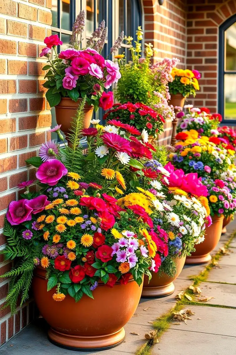 Vibrant Flower Display Container Garden