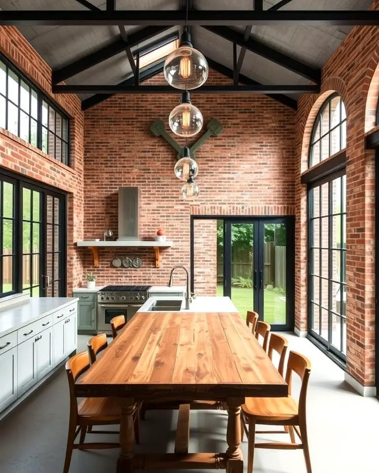 Industrial Sunroom Kitchen