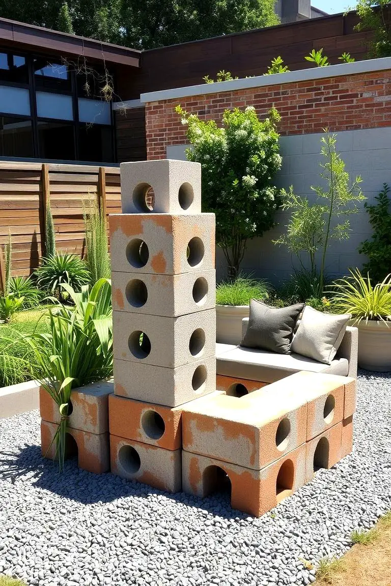 Cinder Block Seating and Sculpture