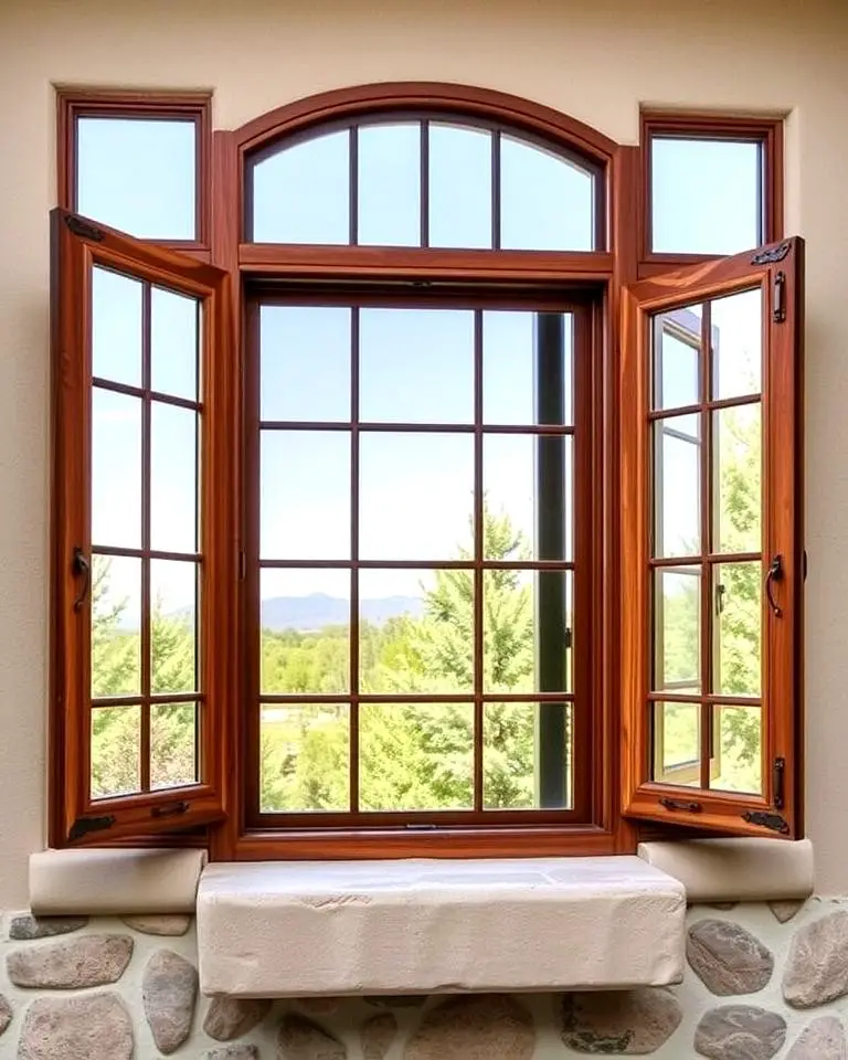 Wooden Casement Windows for Rustic Charm