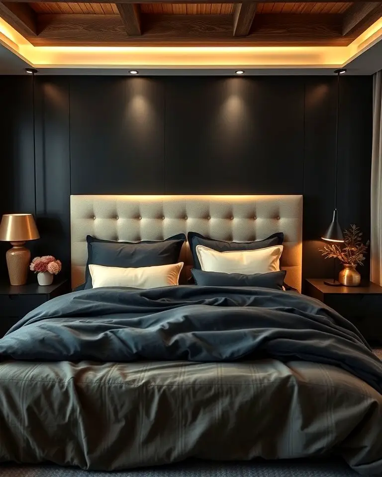 Cozy Black Bedroom Retreat