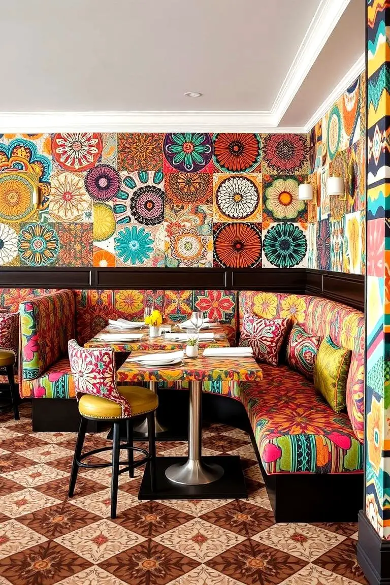 Eclectic Patterned Banquette