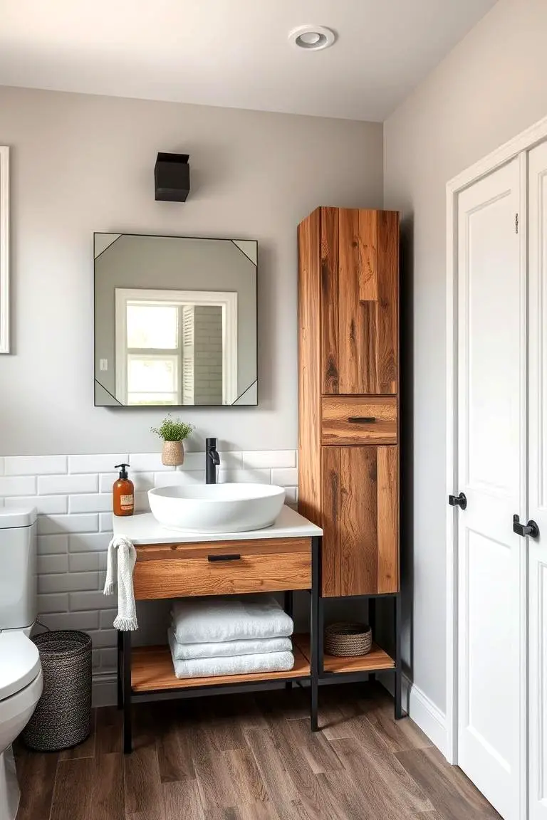 Transitional Wood and Metal Unit