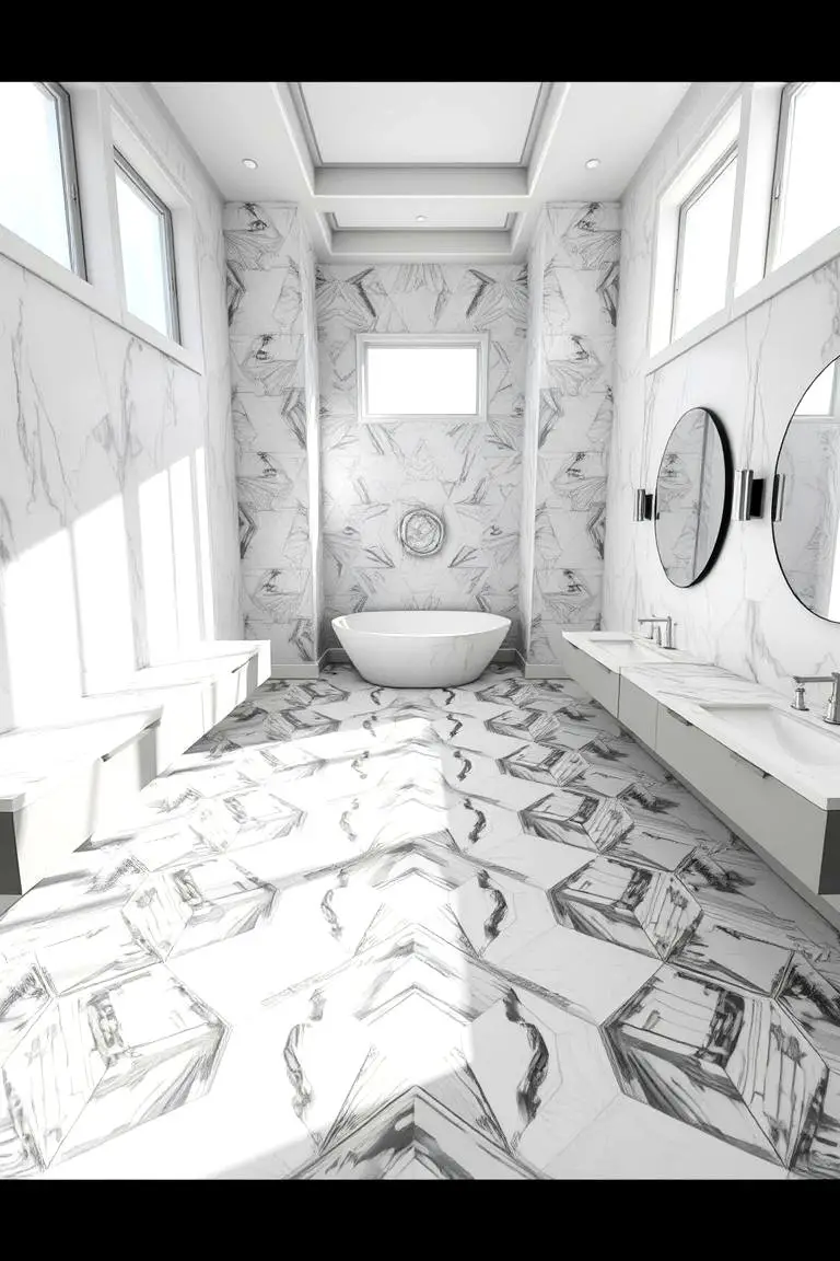 Marble Flooring with Geometric Patterns