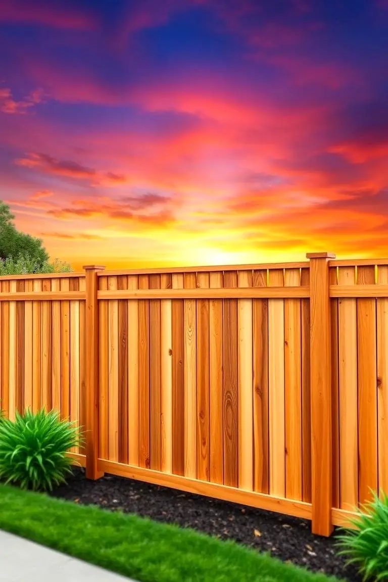 Cedar Fence with Contemporary Flair