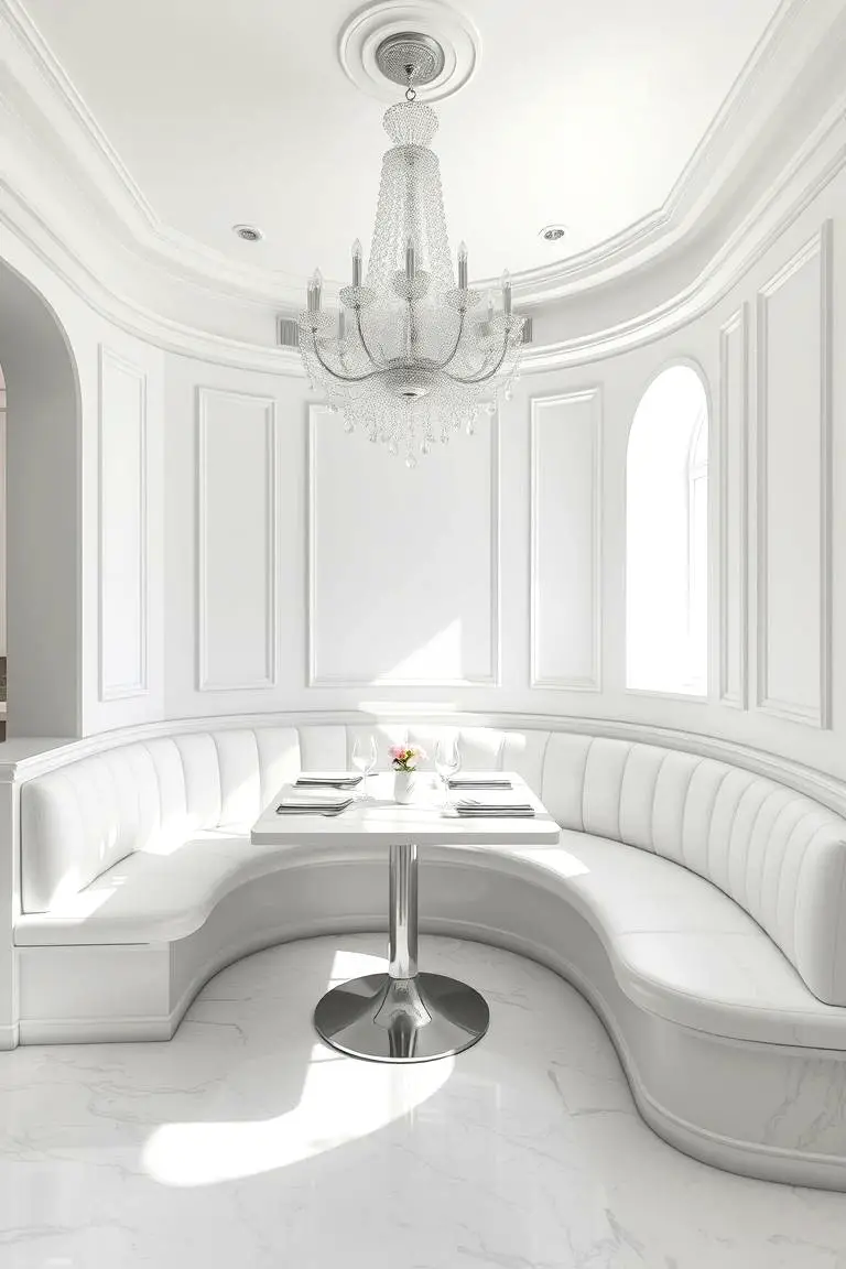 Elegant White Breakfast Nook