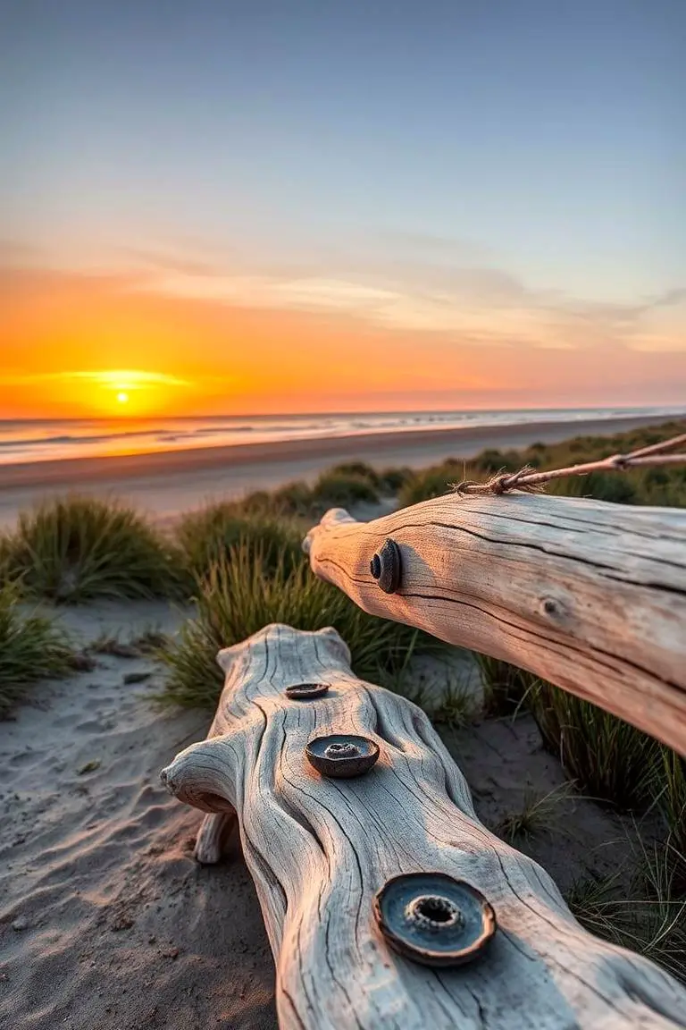 Coastal Driftwood Bench