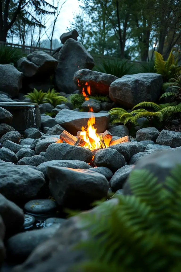 Garden Stone Fire Pit Retreat