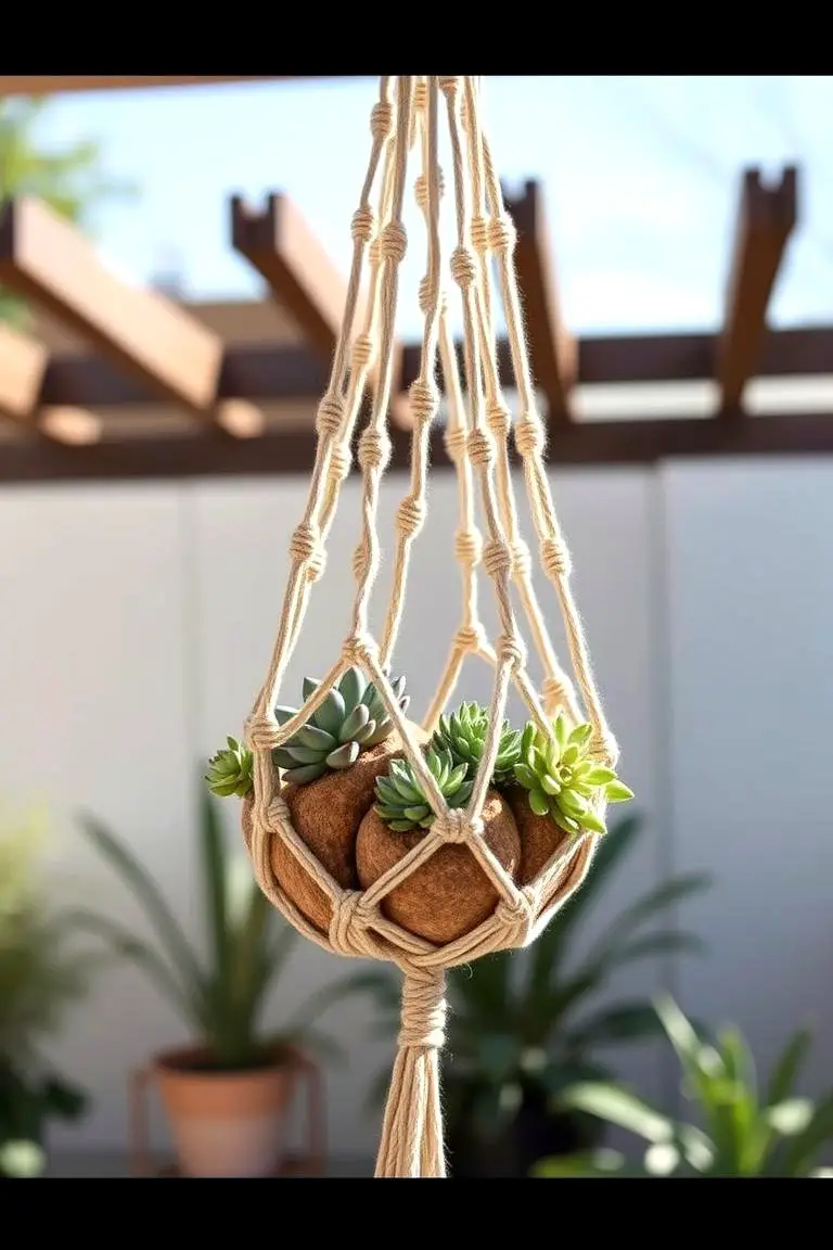 Hanging Macrame Succulent Holder