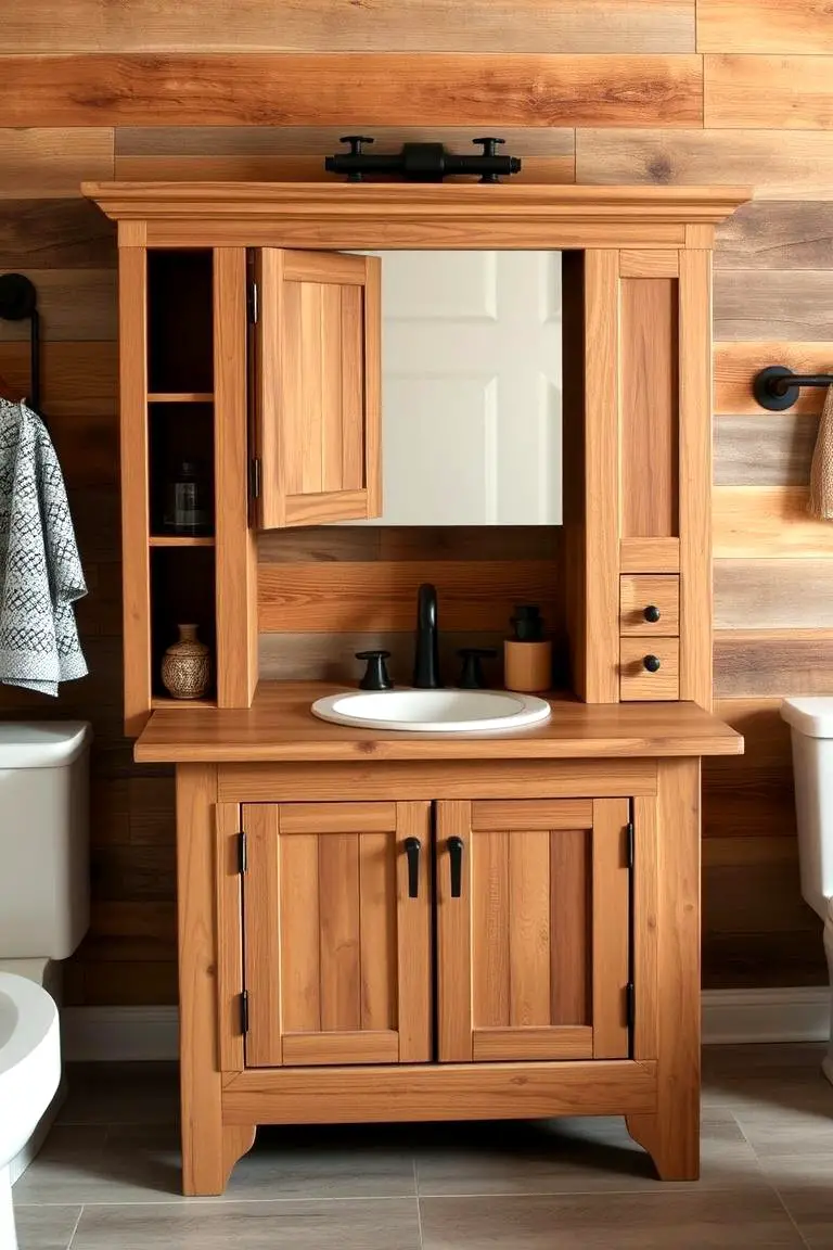 Rustic Wood Vanity Accents
