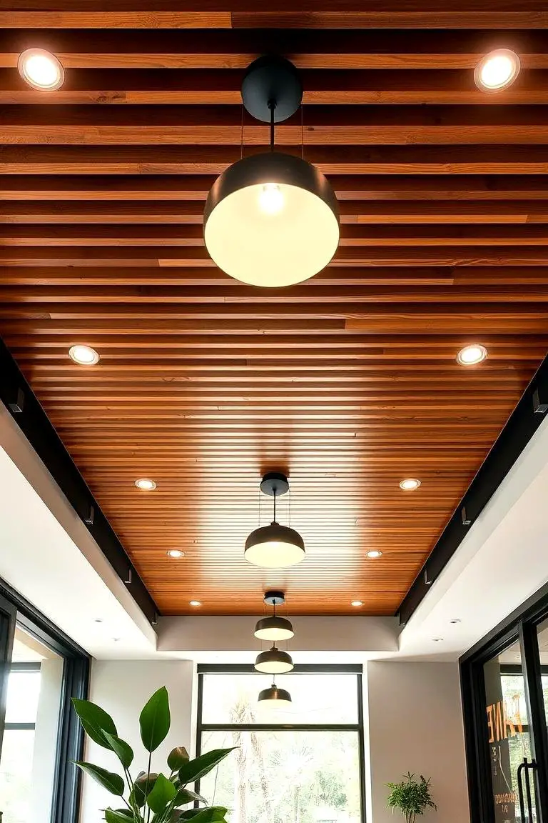 Eco-Modern Wood Slat Ceiling