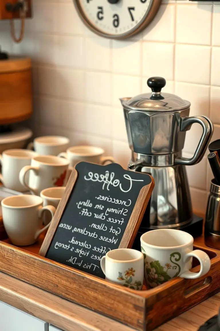 Quaint Coffee Station Setup