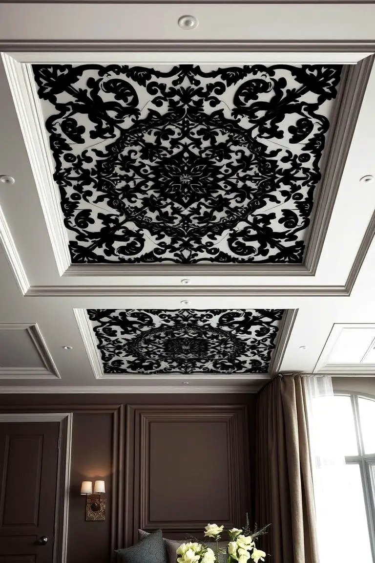 Elegant Black Lace Ceiling Detail