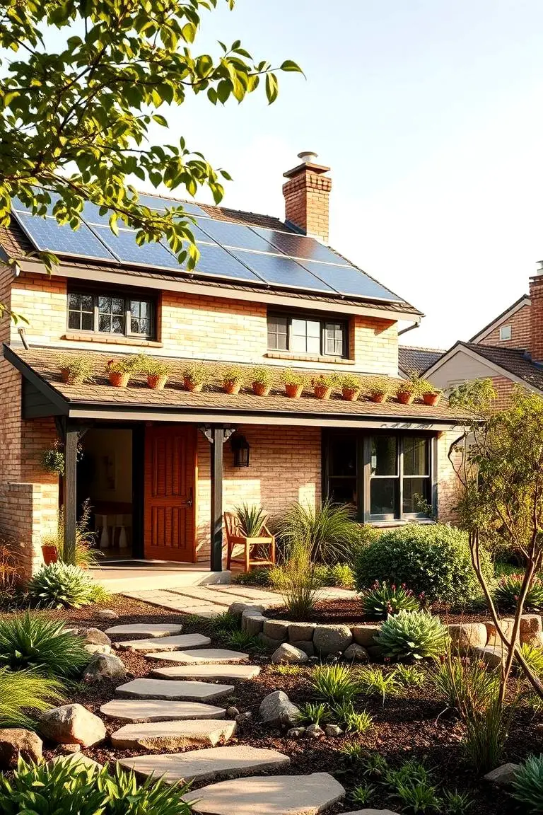Eco-Friendly Beige Brick Home