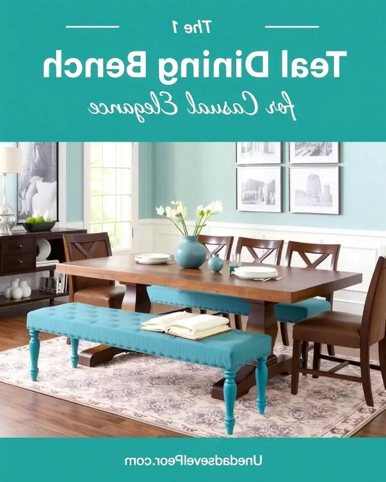 Teal Dining Bench for Casual Elegance