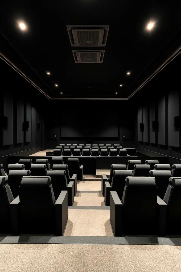 Refined Black Media Room