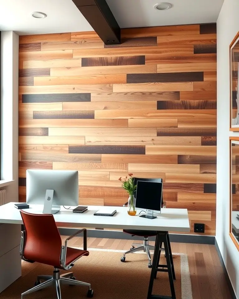 Wood and Metal Combination Wall