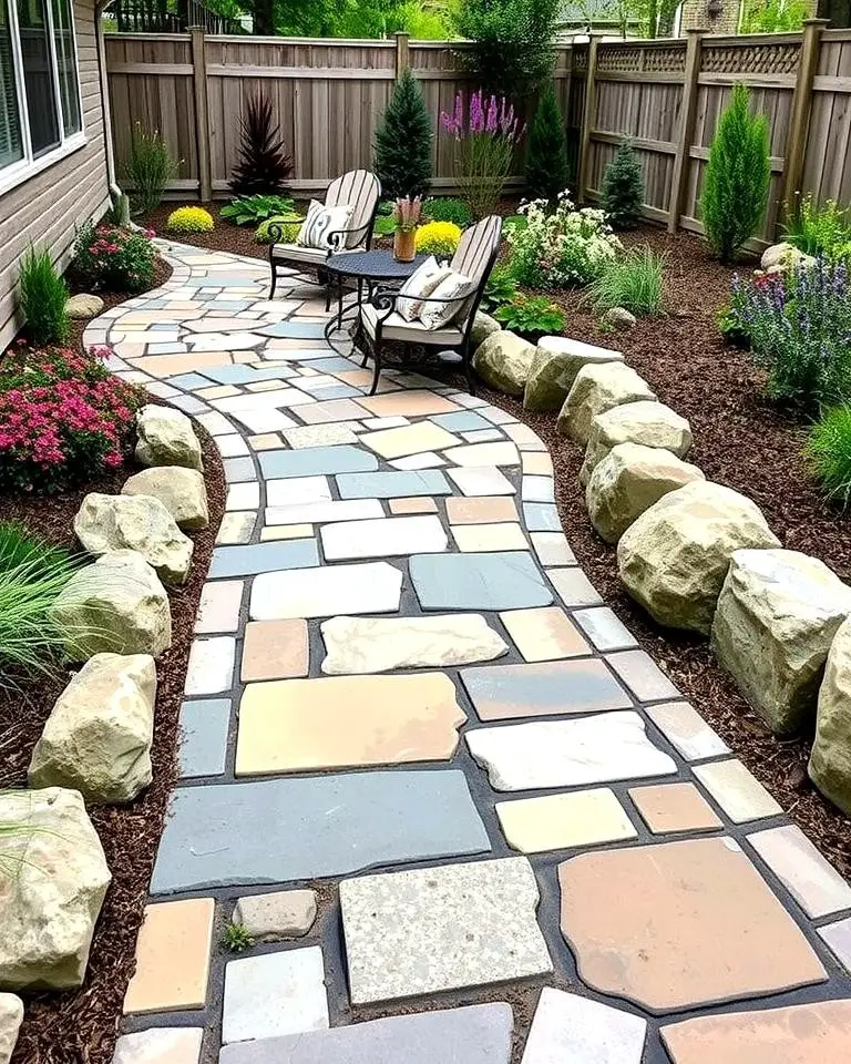Multi-Toned Stone Pathway