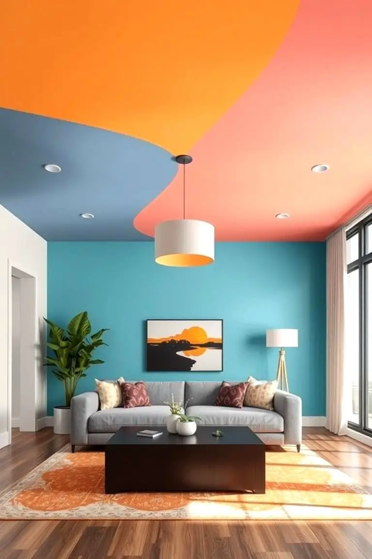 Bold Color Pop Ceiling