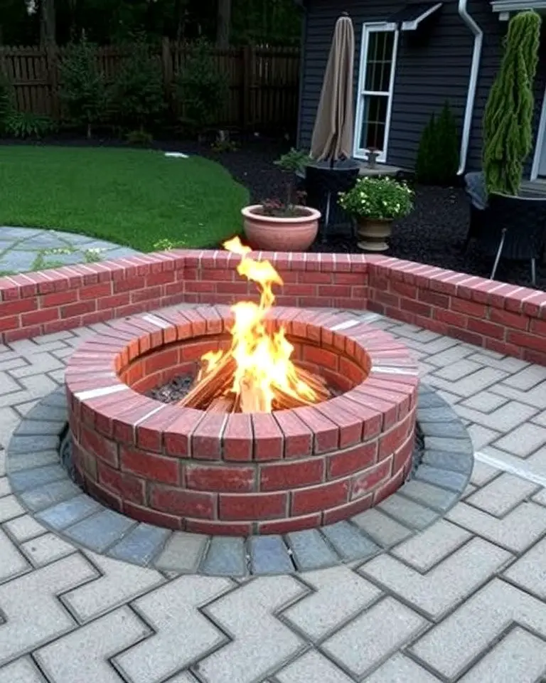 Brick-Lined In-Ground Fire Pit