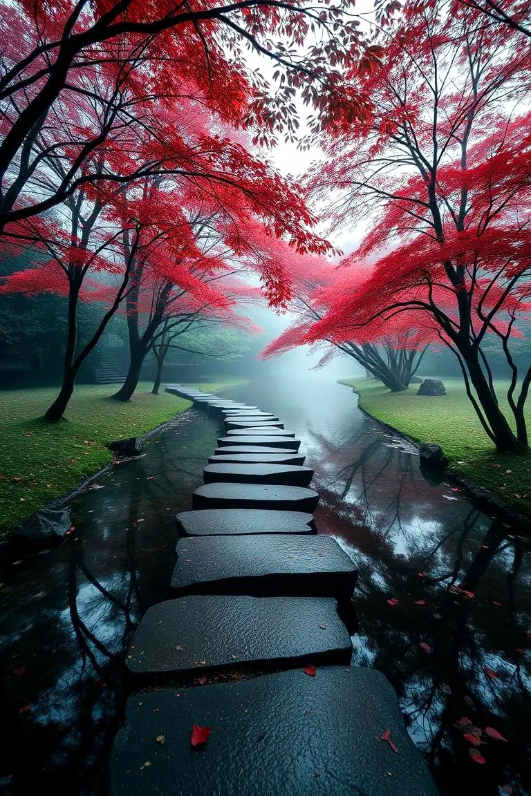 Serene Water Feature Path