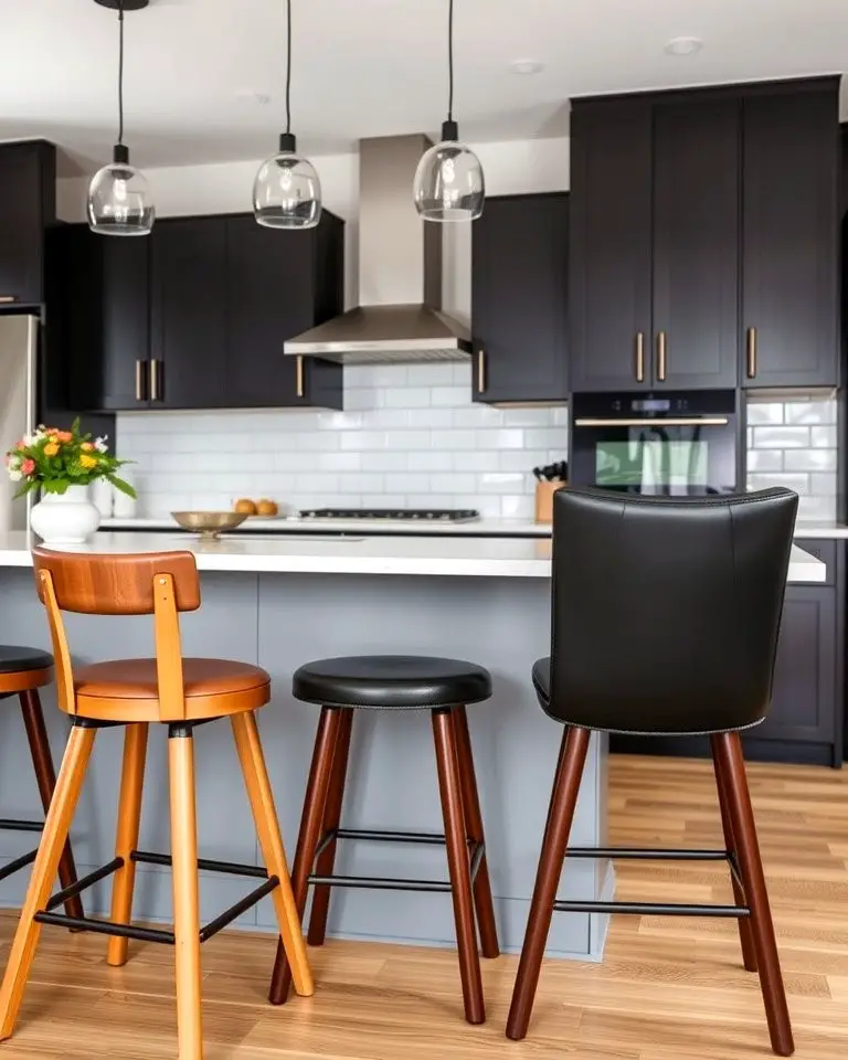 Black and Brown Bar Stools