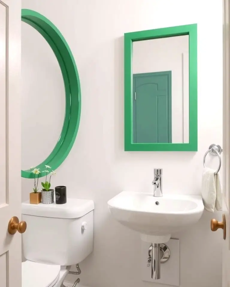 Green Framed Mirrors