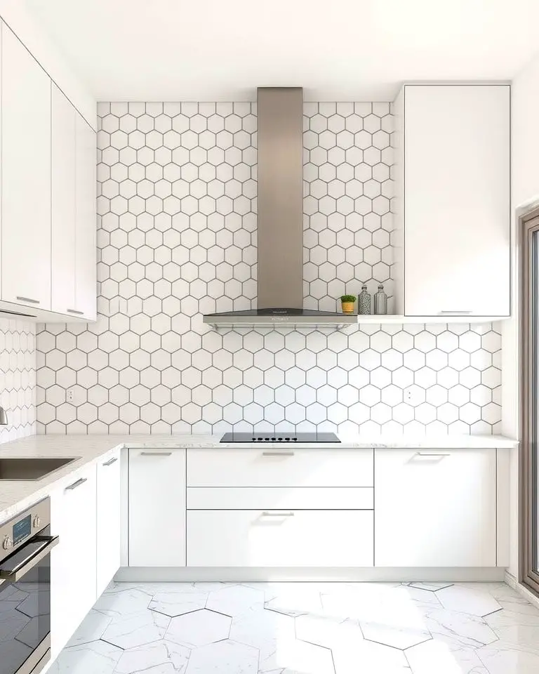 White Hexagon Tiles