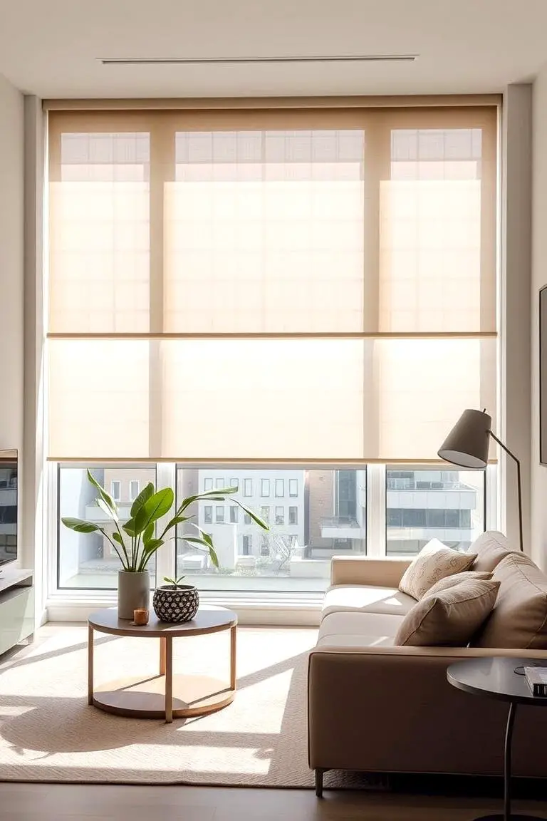 Contemporary Beige Window Treatments