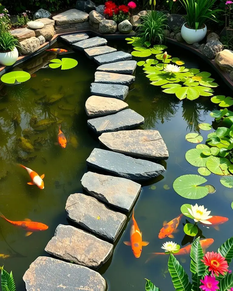 Stepping Stones in a Garden Pond