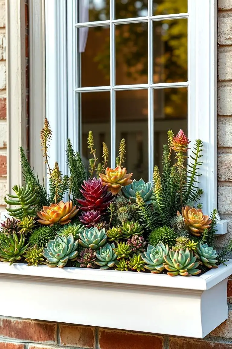 Garden Window Box Succulent Arrangement