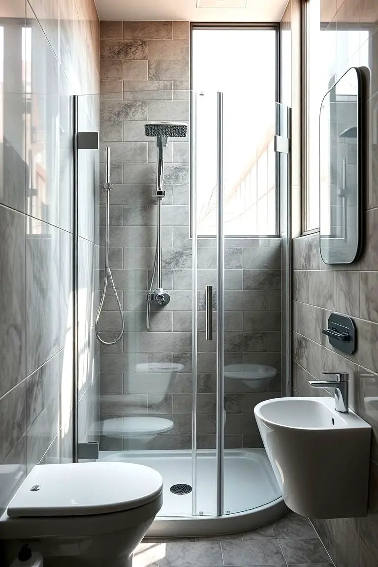Chic Urban Corner Shower