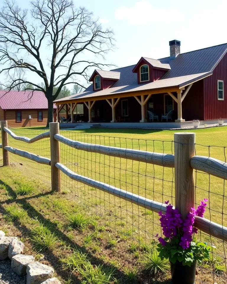 Split Rail Dog Fence with Mesh Backing
