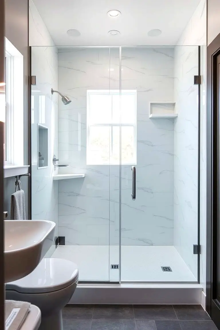 Glass-Enclosed Corner Shower