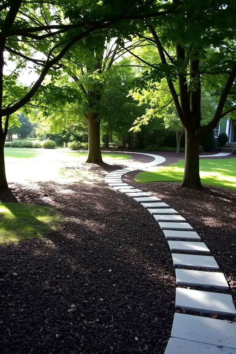 Mulch-Lined Walkways