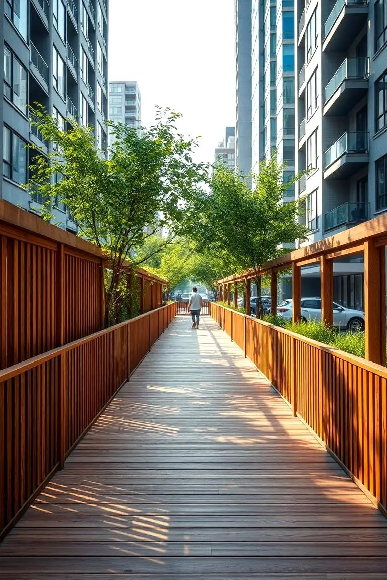 Urban Oasis Wooden Path