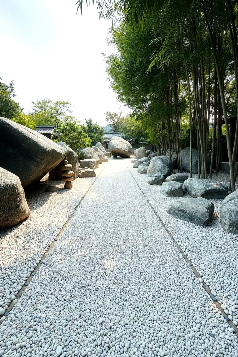 Zen-Inspired Pebble Path